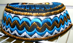 Prayer Cap: Black with Multicolor Designs
