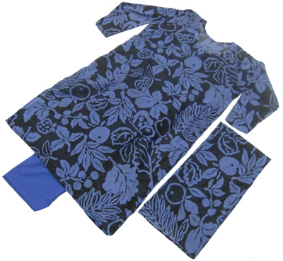 3 Piece Shalwar Kameez (Blue & Black)