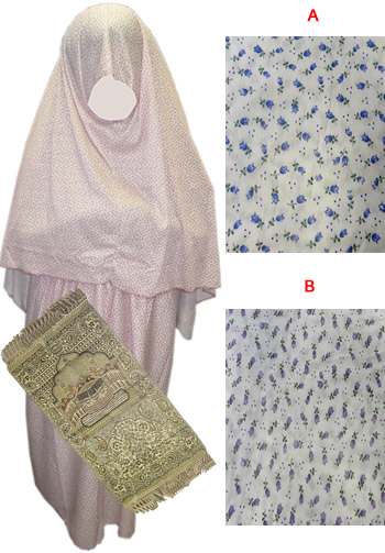 Girls Prayer Clothing Set (Multicolor) + Free Prayer Rug