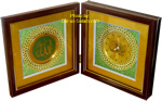 Foldable Brown Glass Frame with Clock (Large)