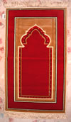 Red Prayer Rug with Cut work
